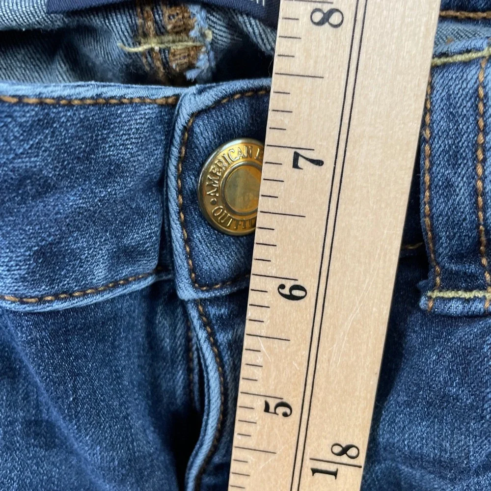 American Eagle Jeans Womens 4 Blue Skinny Kick 360 Super Stretch Denim Flare